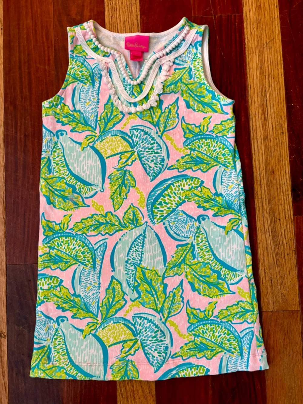 Girl’s Lilly Pulitzer Terry Cloth Tropical Print Dress Size S 4-5